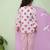 Pink cotton polka dot night suit for girls