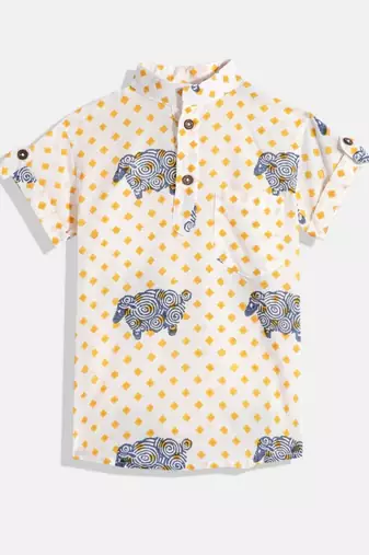 Multicolor cotton checks shirt shirt for boys