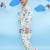 White cotton printed night suit for boys