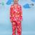 Red cotton printed night suit for boys