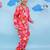 Red cotton printed night suit for boys