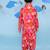 Red cotton printed night suit for boys