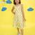 Yellow cotton printed frocks for girls