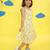 Yellow cotton printed frocks for girls