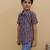 Purple cotton printed shirts for boys