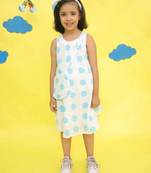 White cotton polka dot frocks for girls