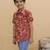 Red cotton printed shirts for boys