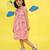 Pink cotton printed frocks for girls