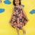 Blue cotton printed frocks for girls