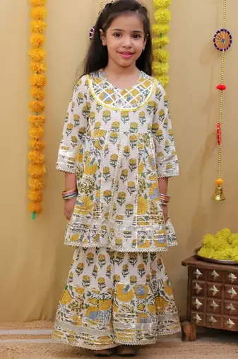 Multicolor cotton printed ethnic girls for girls