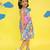 Blue cotton printed frocks for girls