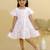 White cotton printed frocks for girls