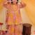 Yellow cotton printed kurta sharara for girls