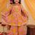 Yellow cotton printed kurta sharara for girls