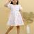 White cotton printed frocks for girls