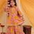 Yellow cotton printed kurta sharara for girls