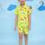 Yellow cotton printed coordset for boys