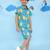 Blue cotton printed coordset for boys