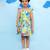 Green cotton printed frocks for girls
