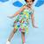 Green cotton printed frocks for girls