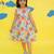 Blue cotton printed frocks for girls