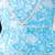 Blue cotton printed festive wear-kurta pajama for girls
