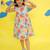 Blue cotton printed frocks for girls