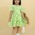 Green cotton printed frocks for girls