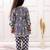 Blue cotton printed festive wear-kurta pajama for girls