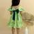Green cotton printed frocks for girls