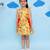 Yellow cotton printed frocks for girls