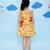 Yellow cotton printed frocks for girls