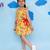 Yellow cotton printed frocks for girls