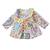 Blue cotton multicolored paisley and floral patterns frocks for girls