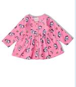 Pink cotton printed frocks for girls