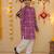 Purple cotton polka dot kurta pajama for boys