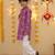 Purple cotton polka dot kurta pajama for boys