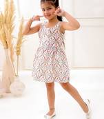Multicolor cotton multicolor floral pattern frocks for girls