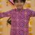 Purple cotton polka dot kurta pajama for boys