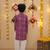 Purple cotton polka dot kurta pajama for boys