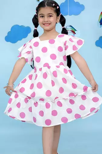 Multicolor cotton printed frock for girls