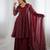 Maroon crunchy silk embroidered sharara set