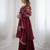 Maroon crunchy silk embroidered sharara set