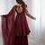 Maroon crunchy silk embroidered sharara set