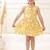 Yellow cotton printed frocks for girls