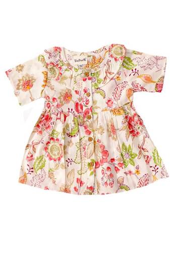 White cotton printed frocks for girls