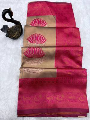 Multy Color silk blend saree with blouse 4