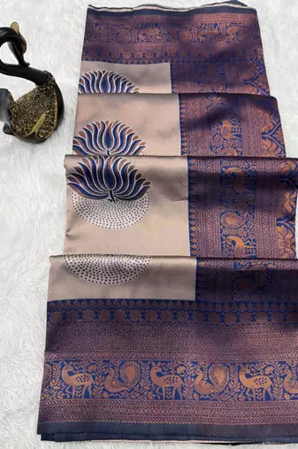 Multy Color silk blend saree with blouse
