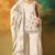 White embroidered georgette semi-stitched palazzo style salwar suit