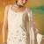 White embroidered georgette semi-stitched palazzo style salwar suit
